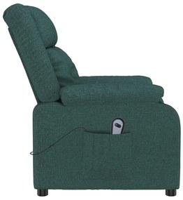 vidaXL Πολυθρόνα με Ανύψωση Σκούρο Πράσινη Υφασμάτινη