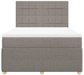 vidaXL Κρεβάτι Boxspring με Στρώμα Taupe 140x200 εκ. Υφασμάτινο