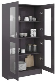 vidaXL Βιτρίνα Γυαλιστερό Γκρι 82,5 x 30,5 x 150 εκ. Μοριοσανίδα