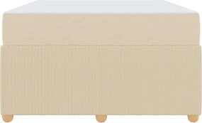 vidaXL Σκελετός Κρεβατιού με στρώμα Κρεμ 120 x 200 cm ύφασμα