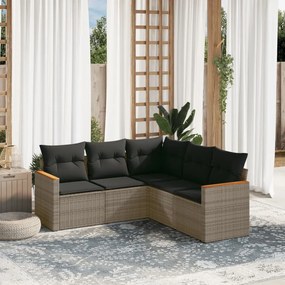 vidaXL Patio Sofa Set 5-θέσια Grey