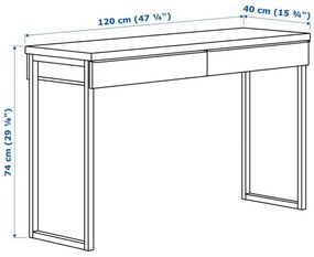 BESTA BURS γραφείο/γυαλιστερό, 120x40 cm 702.453.39