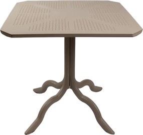 Τραπέζι Icon pakoworld PP σε απόχρωση cappucino 80x80x74.5εκ