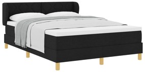 vidaXL Κρεβάτι Box Spring με στρώμα - Μαύρο, 140x200 εκ., Ύφασμα