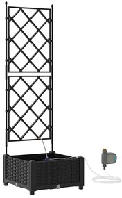 vidaXL Ζαρντινιέρες κήπου Μαύρο 40 x 40 x 126 cm Ατσάλι