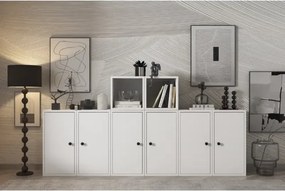 Κονσόλα με 6 πόρτες και 2 ράφια μοντέρνου σχεδιασμού Λευκό 196x30x65 cm