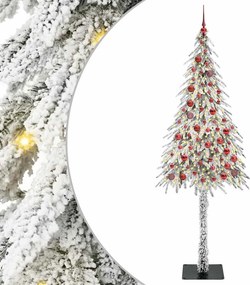 vidaXL Χριστουγεννιάτικο Δέντρο με 300 LED Λευκό 210 cm ΠΕ και Ατσάλι