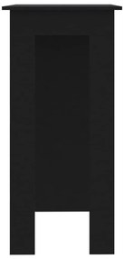 vidaXL Τραπέζι Μπαρ με Ράφια Μαύρο 102 x 50 x 103,5 εκ.από Μοριοσανίδα