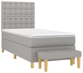 ΚΡΕΒΑΤΙ BOXSPRING ΜΕ ΣΤΡΩΜΑ ΑΝΟΙΧΤΟ ΓΚΡΙ 90X190 ΕΚ. ΥΦΑΣΜΑΤΙΝΟ 3137437