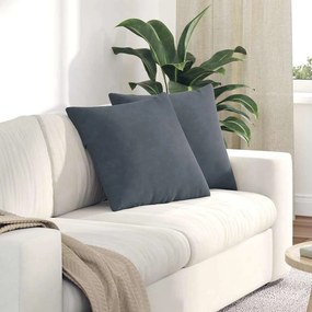 vidaXL Μαξιλάρι Καναπέ 2 pcs Σκούρο Γκρι 50 x 50 cm