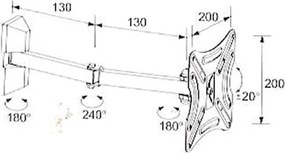 Βάση για τηλεόραση LCD έως 37 ιντσών και μέγιστο βάρος 30kg