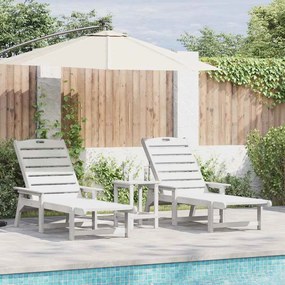vidaXL Ξαπλώστρα 2 pcs Λευκό 195,5 x 53 x 98,5 εκ Πολυαιθυλένιο