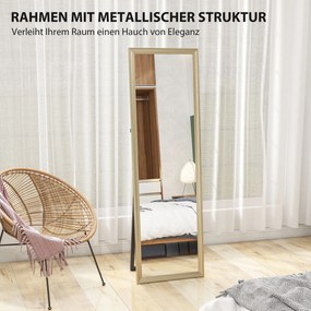 Ολόσωμος καθρέφτης, ευέλικτη τοποθέτηση, 160 x 50 cm, χρυσός τόνος