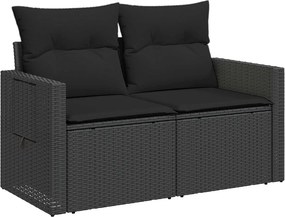 vidaXL Σετ Καναπέ 6 τμχ. Μαύρο 55 x 55 x 37 εκ Πολυ-ρακί και Χάλυβας