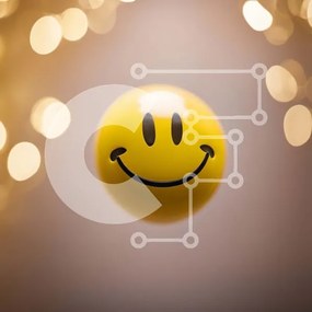 Intra Συλλεκτικό Ξύλινο Παζλ Plywood  4mm - Κίτρινο χαμογελαστό πρόσωπο με μεγάλο χαμόγελο Σε Ξύλινο Κουτί - Διαστάσεις Puzzle: 10x10 cm – 25 κομμάτια