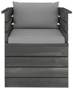 vidaXL Πολυθρόνα Κήπου από Ξύλο Πεύκου με Μαξιλάρια