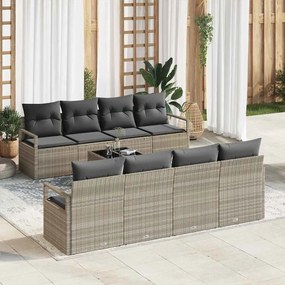 vidaXL Σετ Καναπέ 7 τεμ. 6-Αριθμός καθισμάτων Ανοιχτό γκρι