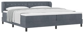 vidaXL Κρεβάτι Box Spring με Στρώμα Σκούρο Γκρι 200x200 cm Βελούδο
