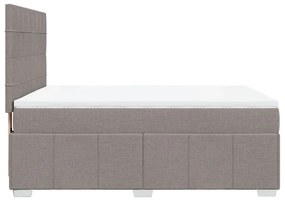 Κρεβάτι Boxspring με Στρώμα Taupe 140x200 εκ. Υφασμάτινο - Μπεζ-Γκρι