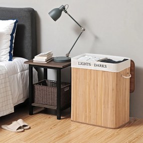 Καλάθι Απλύτων 2 Θέσεων (52x32x62.5) Songmics LCB64YV1