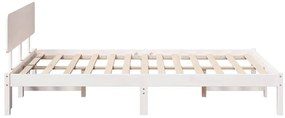 vidaXL Σκελετός Κρεβατιού με κεφαλάρι Λευκό 140 x 190 cm