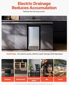 VEVOR Undercounter Ice Maker 80 Lbs/Day Built-in Ice Machine with Reversible Door