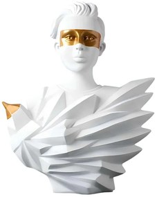 Διακοσμητική Φιγούρα 325CRN1108 31x11x25cm White-Gold Aberto Design Πολυέστερ