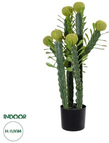 20192 GloboStar® Artificial Garden CEREUS JAMACARU CACTUS 20192 Τεχνητό Διακοσμητικό Φυτό Κάκτος Κηρίος Υ80cm