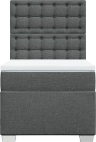 vidaXL Κρεβάτι Boxspring με Στρώμα Σκούρο Γκρι 80x200 εκ. Υφασμάτινο
