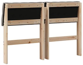 vidaXL Ταπετσαρισμένο κεφαλάρι Taupe 120 cm Στερεά ξυλεία πεύκου