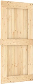 vidaXL Συρόμενη Πόρτα Φυσικό και Λευκό 95 x 210 cm