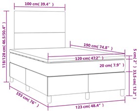 ΚΡΕΒΑΤΙ BOXSPRING ΜΕ ΣΤΡΩΜΑ ΚΡΕΜ 120X190 ΕΚ. ΥΦΑΣΜΑΤΙΝΟ 3269921