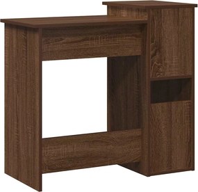 vidaXL Γραφείο με Ράφια Καφέ Δρυς 184x40x78 εκ Επεξεργασμένο Ξύλο