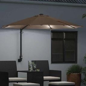 vidaXL Ομπρέλα Κήπου Ταμπά και Μαύρο 248 x 248 x 148 εκ.