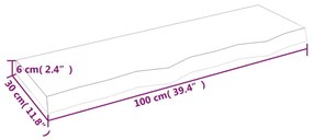 ΡΑΦΙ ΤΟΙΧΟΥ ΑΝΟΙΧΤΟ ΚΑΦΕ 100X30X6 ΕΚ. ΕΠΕΞΕΡΓ. ΜΑΣΙΦ ΞΥΛΟ ΔΡΥΟΣ 363682