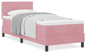 vidaXL Κρεβάτι Box Spring με Στρώμα Ροζ 80x200 εκ Βελούδο