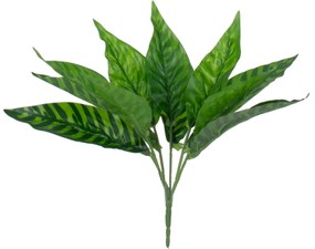 GloboStar® PEACOCK PLANT D.GREEN 78288 Τεχνητό Φυτό Καλαθέα Σ.Πρ. - Μπουκέτο Διακοσμητικών Φυτών - Κλαδιών με Φύλλωμα Πράσινο Υ28cm