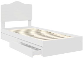 vidaXL Κρεβάτι Αποθήκης Λευκό 90 x 190 cm Επεξεργασμένο ξύλο