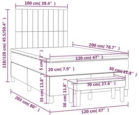 ΚΡΕΒΑΤΙ BOXSPRING ΜΕ ΣΤΡΩΜΑ ΑΝΟΙΧΤΟ ΓΚΡΙ 120X200 ΕΚ. ΥΦΑΣΜΑΤΙΝΟ 3137301