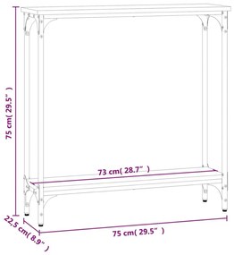 Τραπέζι Κονσόλα Μαύρο 75 x 22,5 x 75 εκ. από Επεξεργ. Ξύλο - Μαύρο