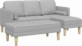 vidaXL Σετ Καναπέ 2 pcs Σκίουρος Γκρί 173 x 131 x 67 εκ Πολυεστέρας