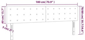 vidaXL Κεφαλάρι Κρεβατιού LED Μαύρο 180x5x78/88 εκ. Συνθετ. Δέρμα