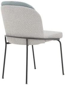 Καρέκλα Dore γκρι-γαλάζιο μπουκλέ ύφασμα-μαύρο μέταλλο 50x47.5x82εκ 50x47.5x82 εκ.