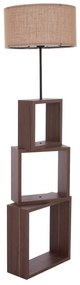 Floot Lamp MDF Walnut Brown  D38x140 cm. 38x38x140 εκ.