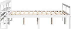 vidaXL Κρεβάτι Ηλικιωμένου με Κεφαλάρι Λευκό 140x200 εκ. Μασίφ Πεύκο