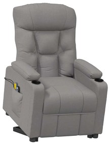 vidaXL Πολυθρόνα Μασάζ με Ανύψωση Taupe Υφασμάτινη