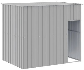 vidaXL Σπιτάκι Σκύλου με Αυλή Αν. Γκρι 214x661x181 εκ. Γαλβαν. Χάλυβας