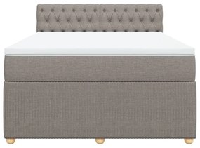 Κρεβάτι Boxspring με Στρώμα Taupe 140x190 εκ. Υφασμάτινο - Μπεζ-Γκρι