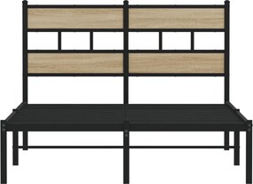 vidaXL Σκελετός Κρεβ. Χωρίς Στρώμα Sonoma Δρυς 120x190 εκ. Μεταλλικό