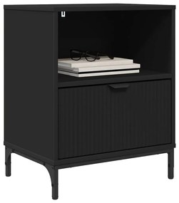 vidaXL Κομοδίνα 2 pcs Μαύρο 49 x 36 x 61 εκ Επεξεργασμένο ξύλο